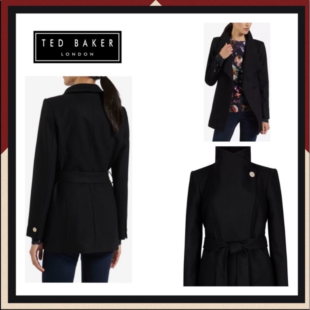 Ted Baker London Short Black Belted Jacket